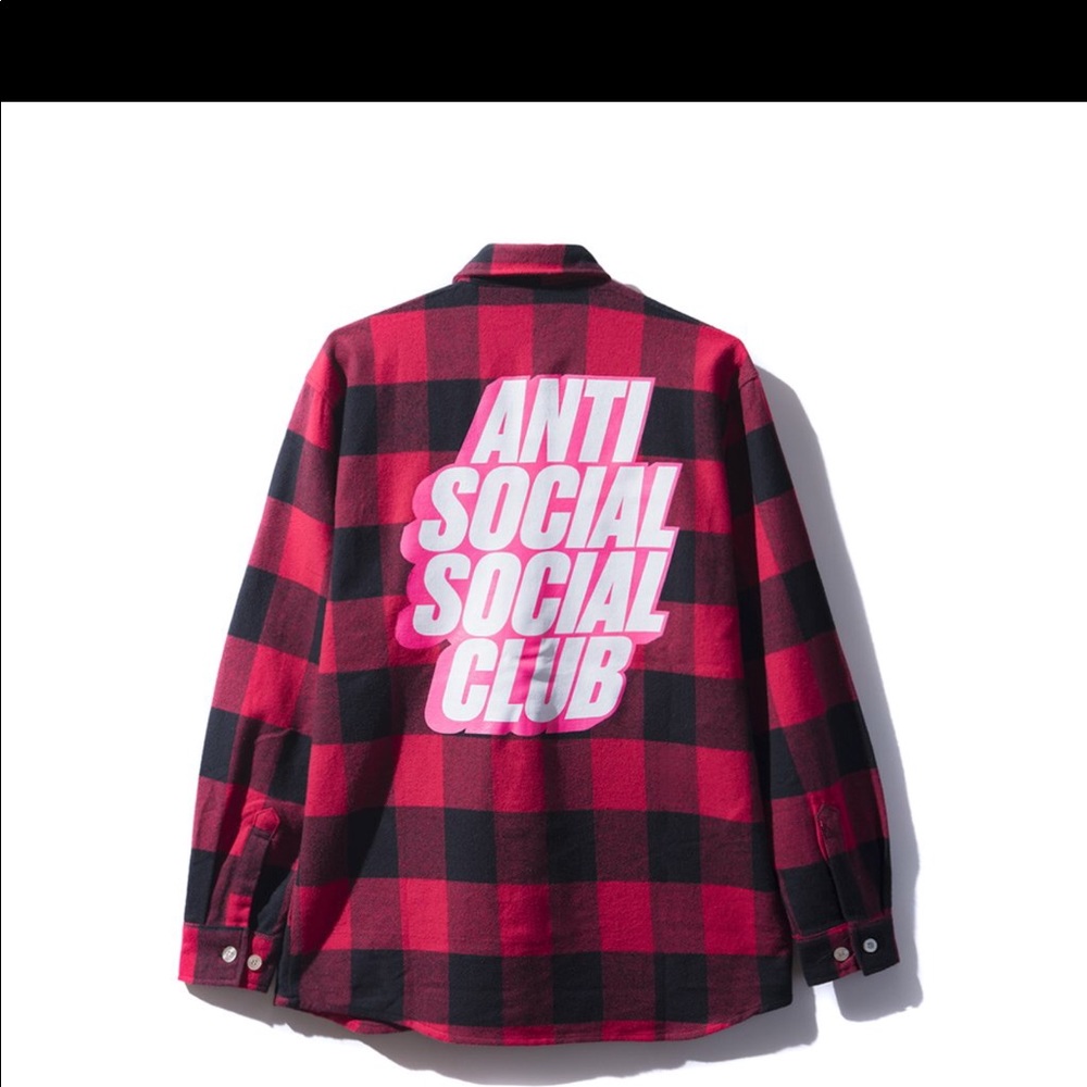 Blocked logo, red flannel, $160 free ship